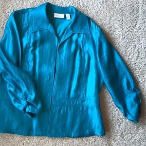 Chico’s turquoise blazer. Super cute!